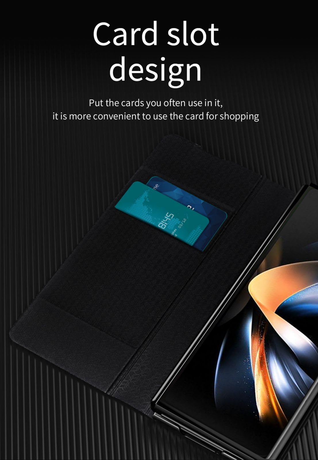für Fold6 Klapphüllen + Wallet Card Slot,Ständer Leder Magnetic Flip Folio Shell für Samsung Galaxy Z Fold6(3)