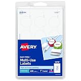 Avery Self-Adhesive Removable Labels, 1-Inch Diameter, White, 18 Packs (5410) – view 1