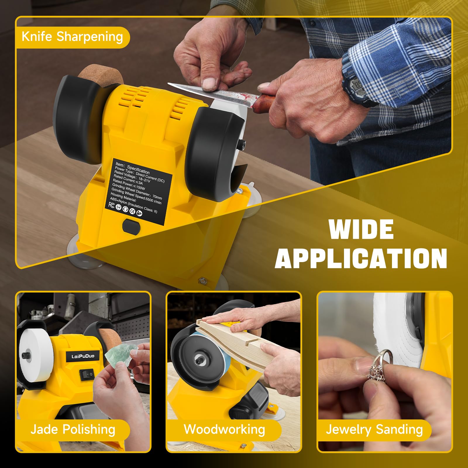 Mini akumulatorowa podwójna szlifierka kompatybilna z akumulatorami Dewalt