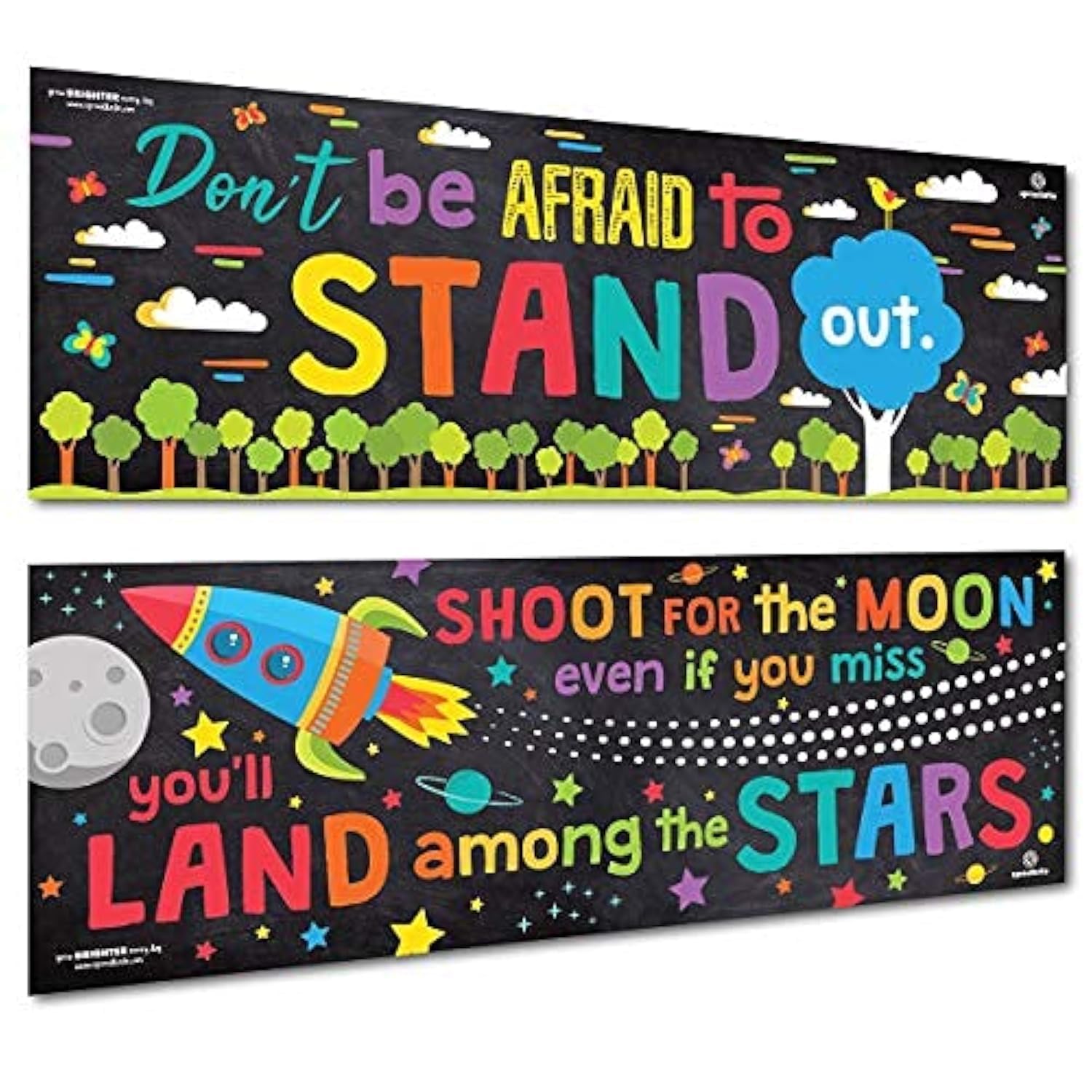 Classroom Banner and Posters for Decorations - Educational, Motivational and Inspirational Growth Mindset for Teacher and Students
