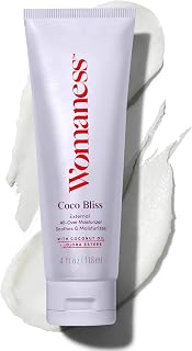 Womaness Coco Bliss Vaginal Moisturizer - Hydrating Coconut Cream for Vaginal Dryness - Non-Sticky Vulva Cream for External Intimate & Body Care - Estrogen & Hormone-Free Formula for Women - 4oz