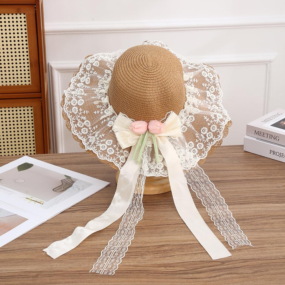 NIBHZ Summer Bow Sun Sol para Mujeres Vacaciones de Vacaciones Beach Sol Sol al Aire Libre Gat de Paja,D