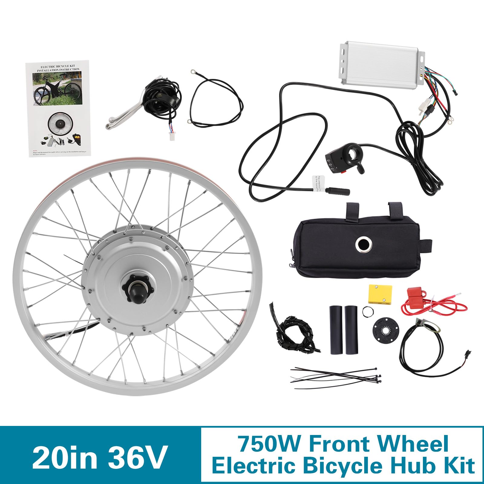 28 Zoll 48 V 1000 W Elektrofahrrad-Umrüstsatz, Daumensteuerung für Geschwindigkeitsregelung, Sechsloch-Scheibenbremse