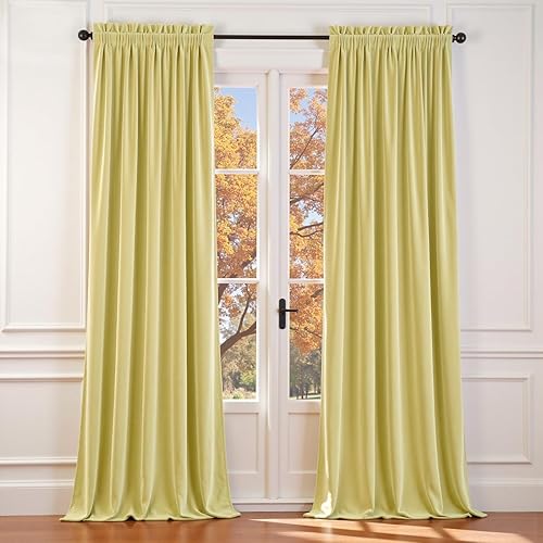 Miniatura 47 de Lazzzyt Cortinas de terciopelo para sala de estar gris, juego de 2 paneles de lujo suaves, cortinas con aislamiento térmico de 96 pulgadas de largo,