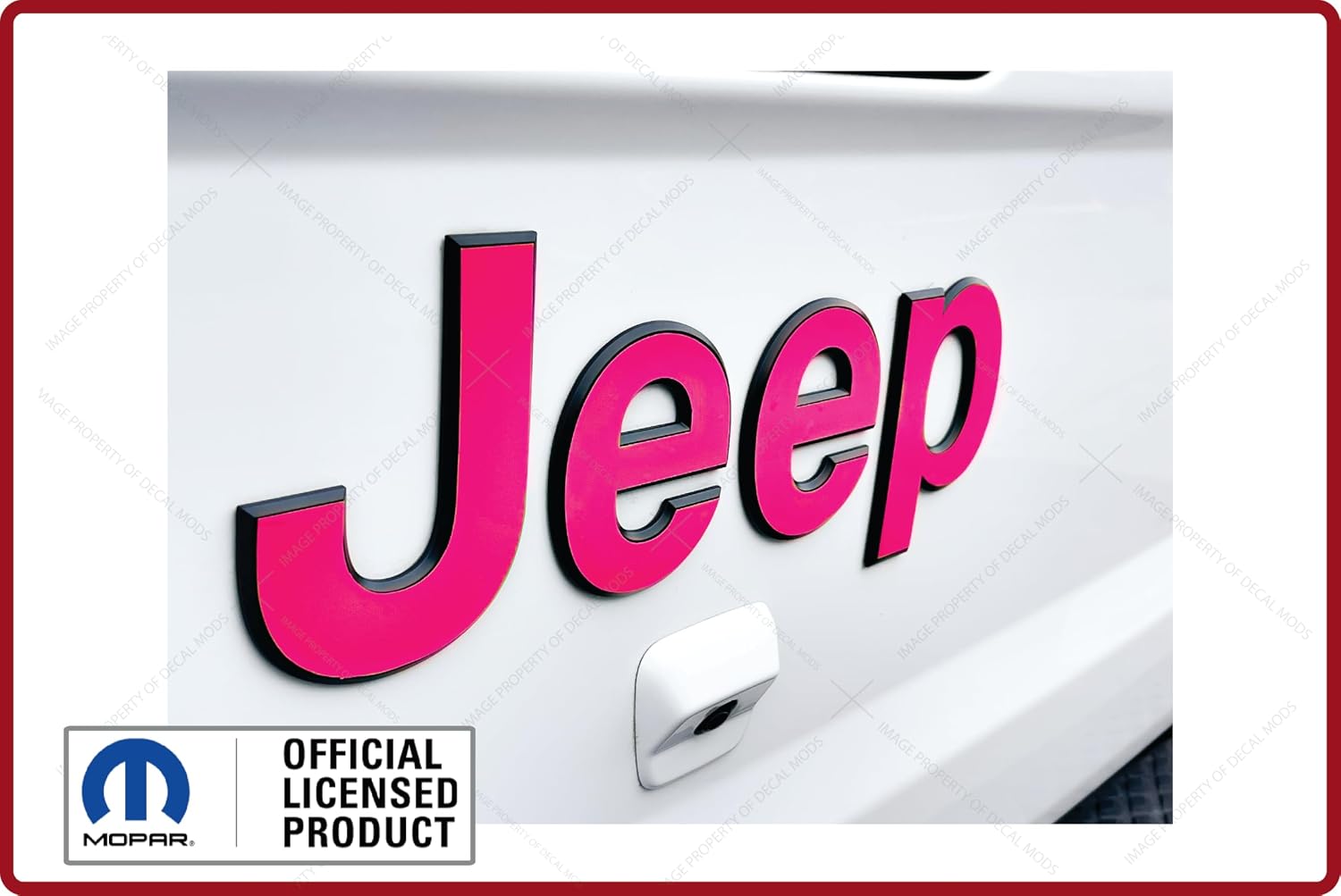 Rear Tailgate Jeep Flat Overlay Decal Graphic fits Jeep Gladiator/Wrangler JL/JT (2018-2026) Hot Pink CHOTPINK | SJ8Z2