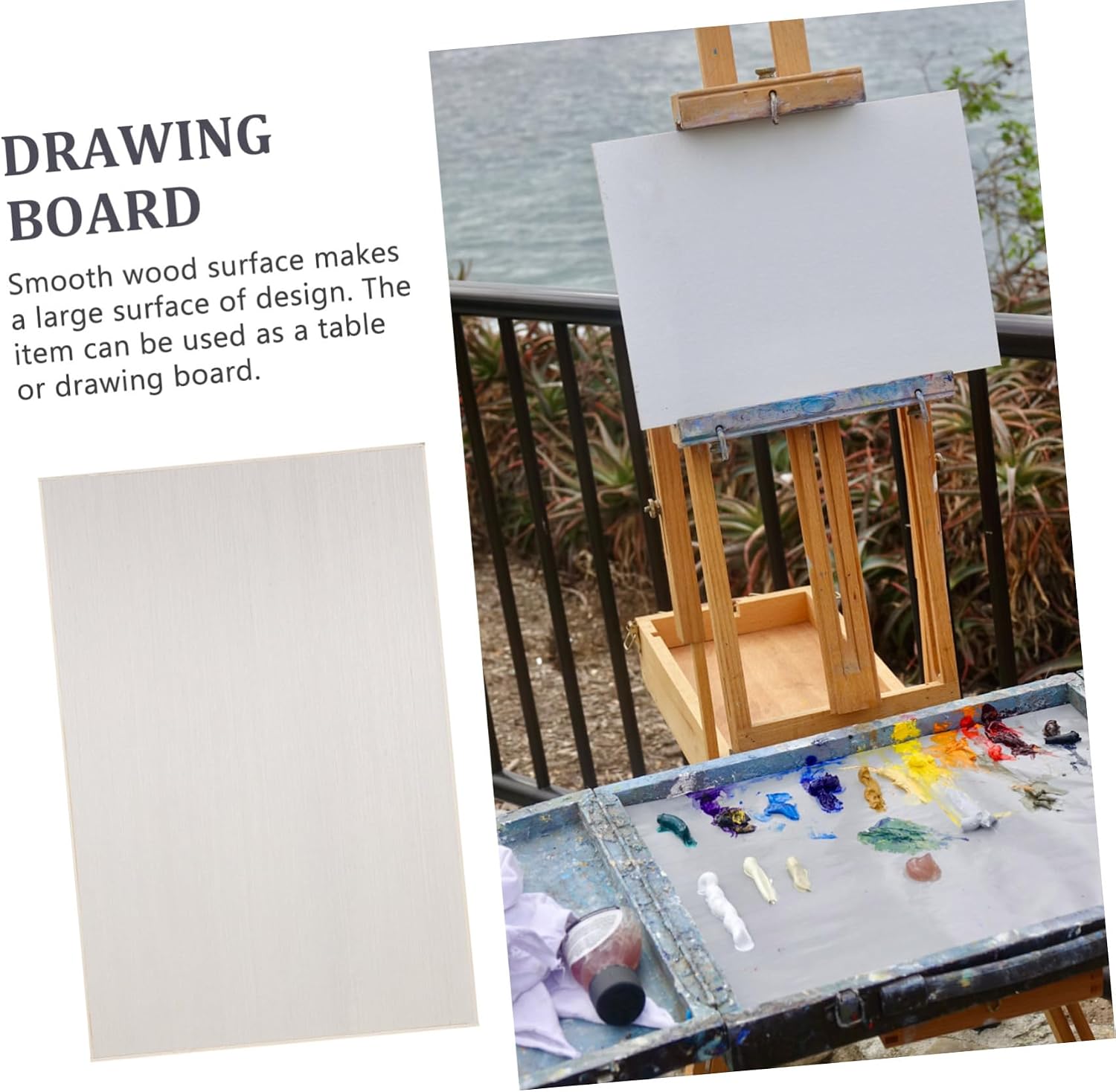 Wooden Sketching Drawing Board Art Painting Sketchpad Fashion Drawing Board Strong Construction Smooth Surface Multi-use Table
