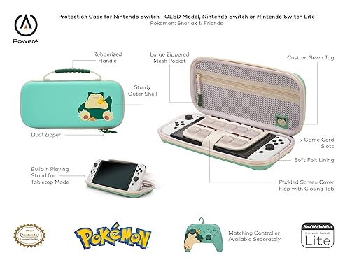 Miniatura 2 de PowerA Protection Case for Nintendo Switch OLED Model, Nintendo Switch or Nintendo Switch Lite - Pokémon Snorlax & Friends