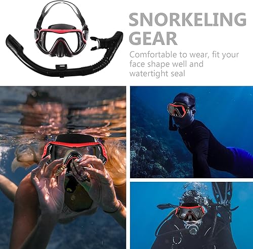 Miniatura 7 de ABOOFAN Equipo de esnórquel prémium para adultos con máscara ancha de silicona resistente a los impactos, equipo de buceo ligero y portátil para