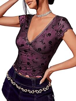 トップス Fletta Lace Crop Blouse 71uzbB8xp0L._SY350_QL65_.jpg