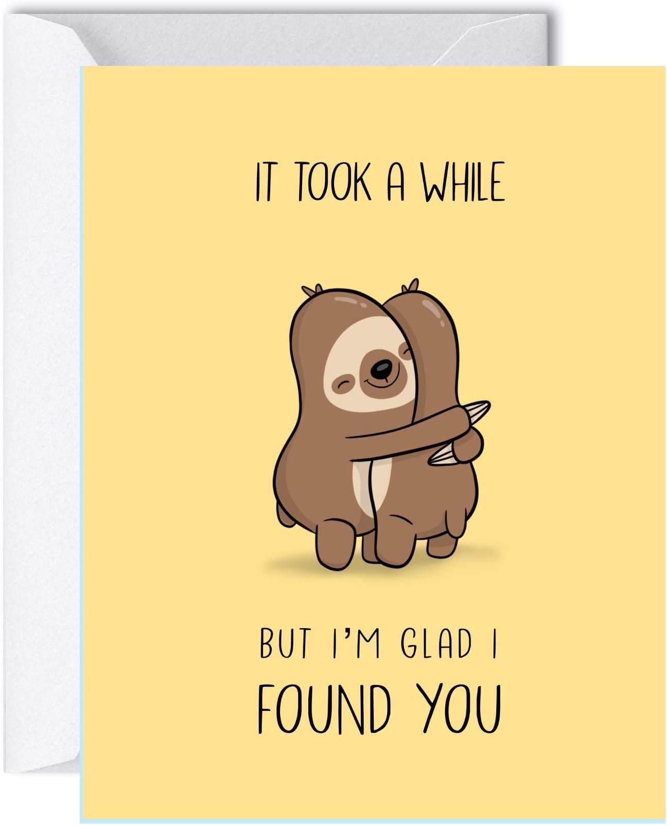 ALY LOU Funny Anniversary Card, Birthday Card for Her Him/Husband Boyfriend/Girlfriend Wife/Sarcastic Greeting Card (It Took a While ... Sloths)