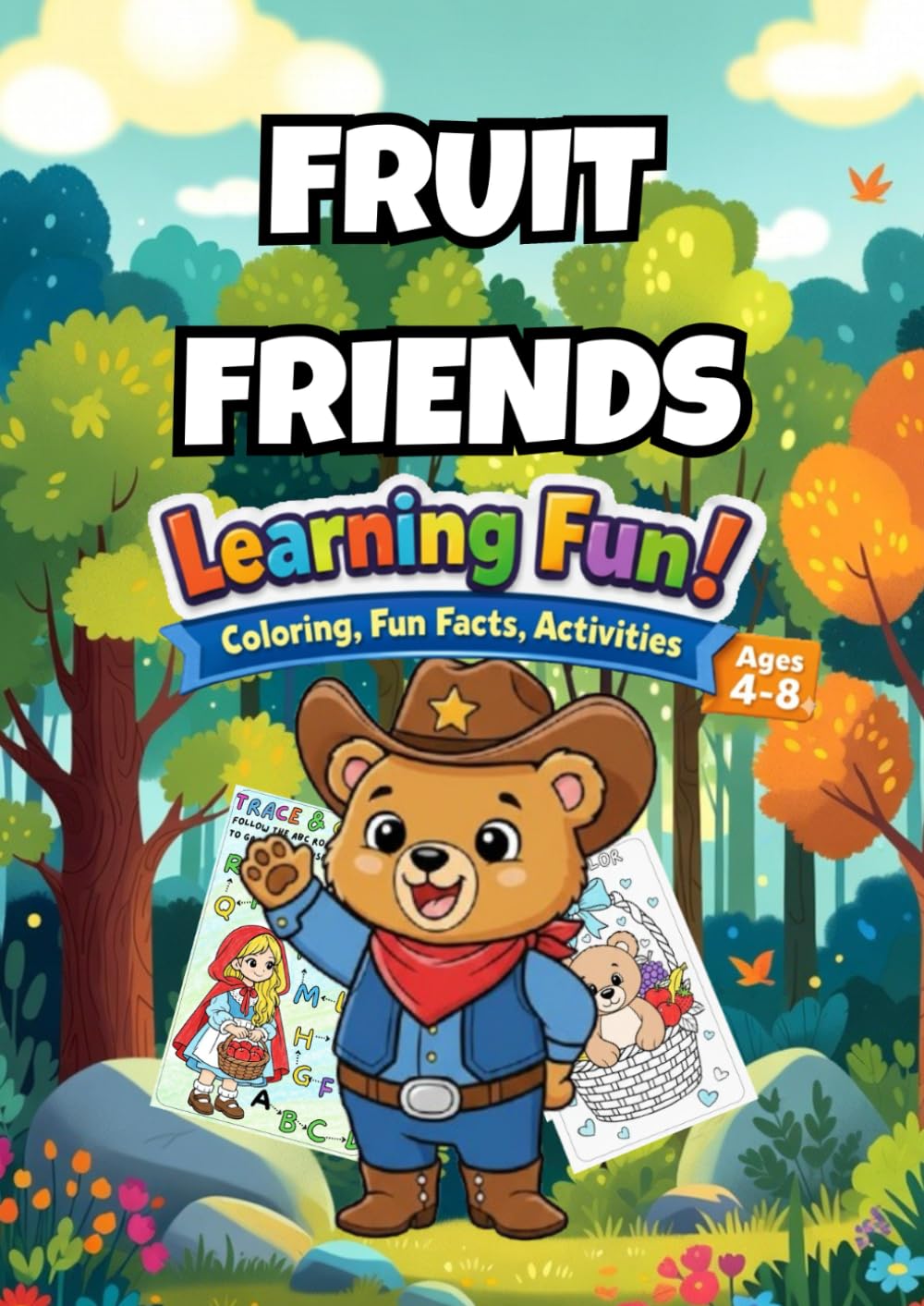 Fruit Friends: Educational and Fun Coloring & Activity Book for Kids Ages 4–8 | Learn, Trace, Color, and Explore with Fun Facts & Puzzles