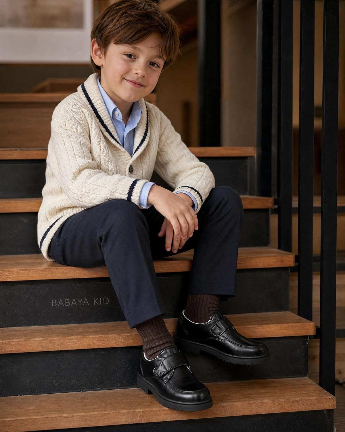 Boy's Oxford Dress Shoes School Uniform Shoes Black image 2