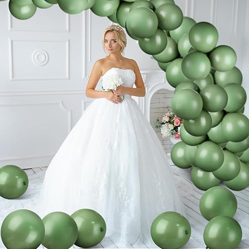 Miniatura 7 de Jenaai 20 globos grandes de 24 pulgadas de color verde salvia, globos gigantes de látex de eucalipto grandes para bodas, baby shower, bodas,