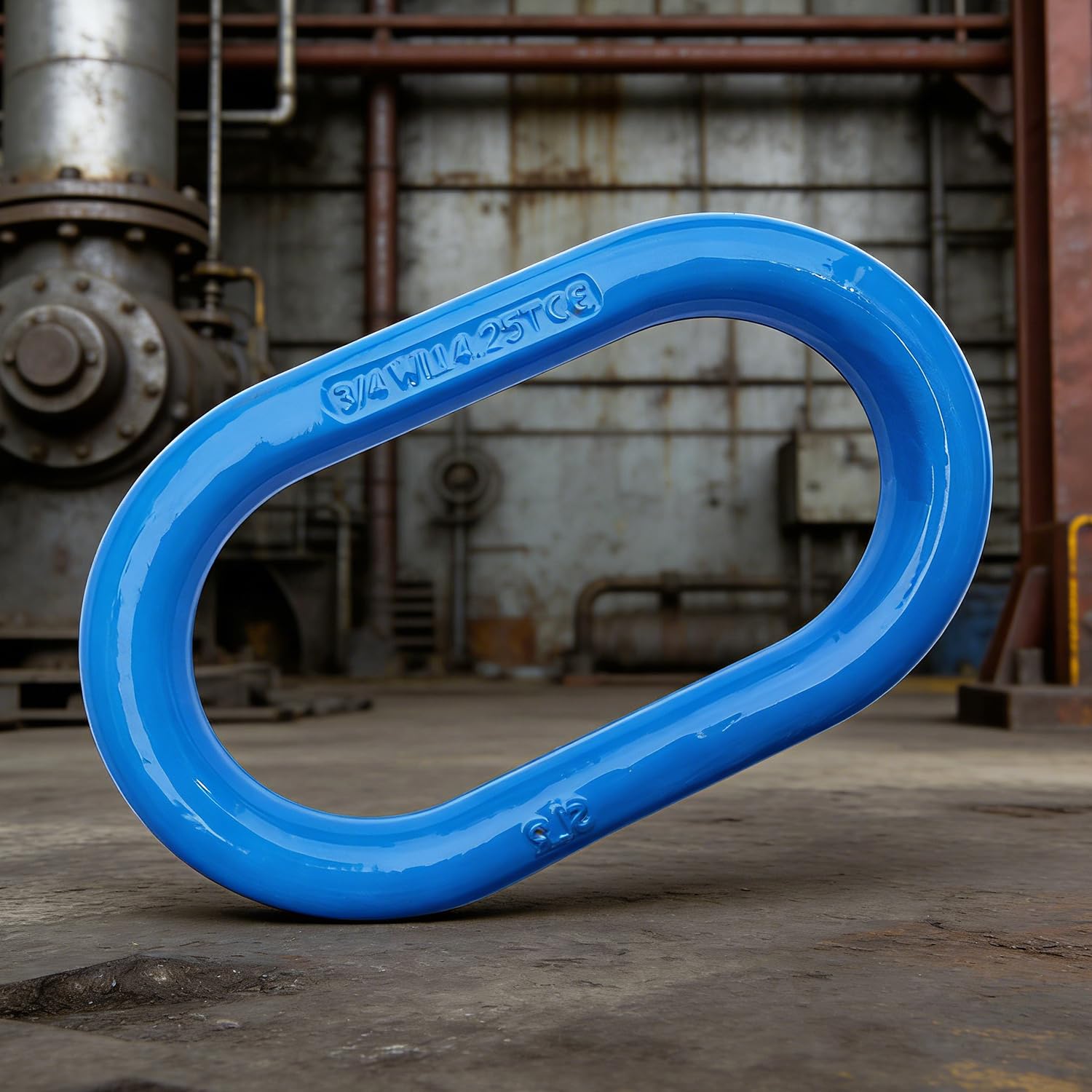Lyplus Anello di sollevamento a catena oblungo, in acciaio di grado 80, resistente, per applicazioni di sollevamento e sartiame, blu (4263,8 kg-1Pack)