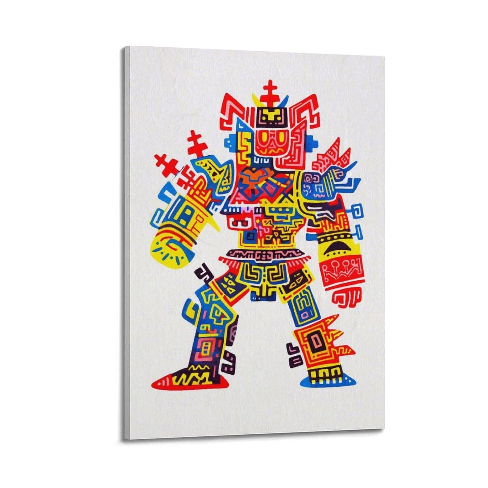 XKUGA Abstract Poster Sacred Spiritual Maya Aztec Spirit Totem Modern Decorative Canvas Prints - Ideal Wall Art for Family, Man Cave, Game Room, Boys & Girls Bedroom 12x18inch(30x45cm)