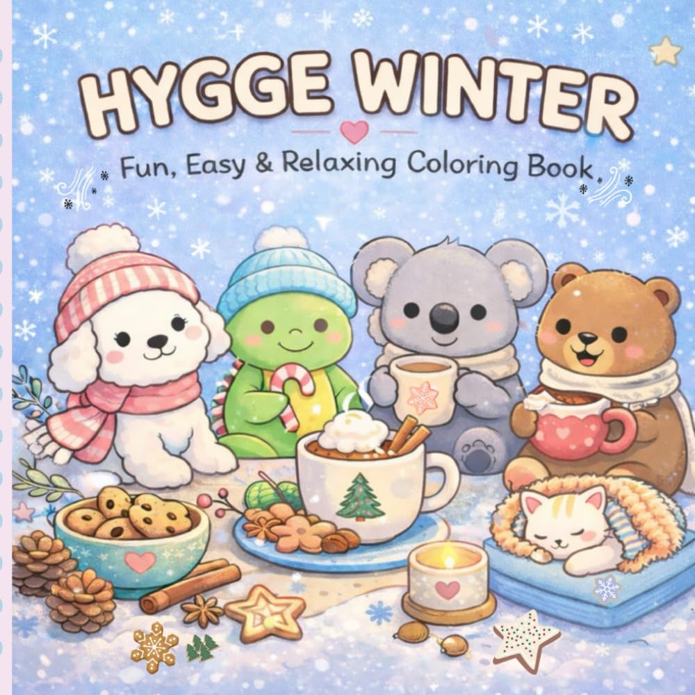 HYGGE WINTER: A Cozy Hygge Winter Coloring Book for Adults & Teens