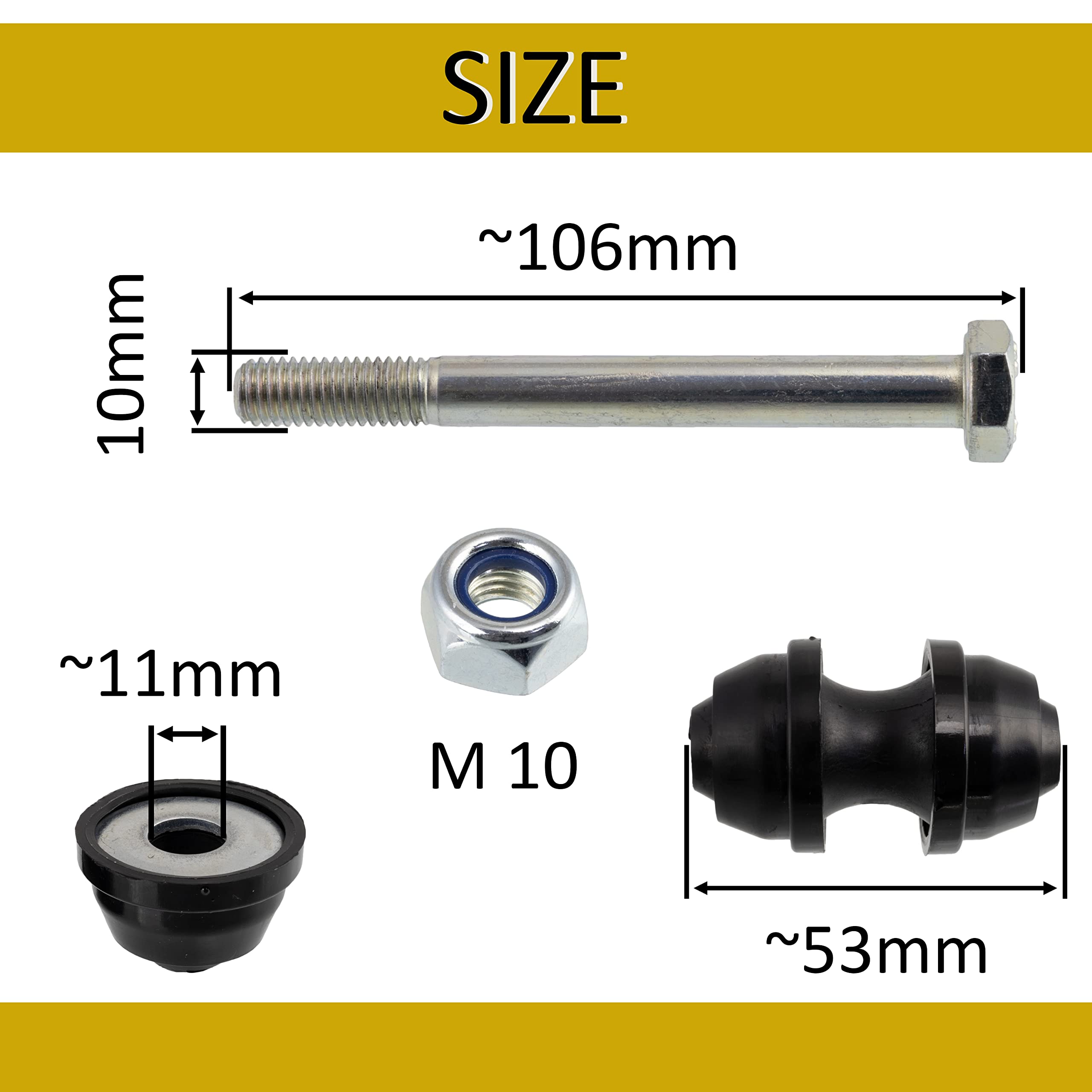 AERZETIX - C66627 - Kit di riparazione, barra di accoppiamento stabilizzatrice - lato montaggio: su entrambi i lati dell'asse posteriore - compatibile con numeri ОЕ 1500682, 1719542, 8M515E494AA