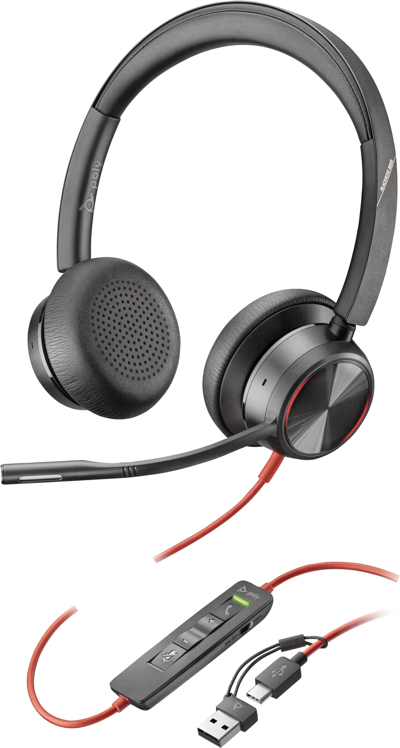 Blackwire 8225 Stereo USB-C Headset +USB-C/A Adapter