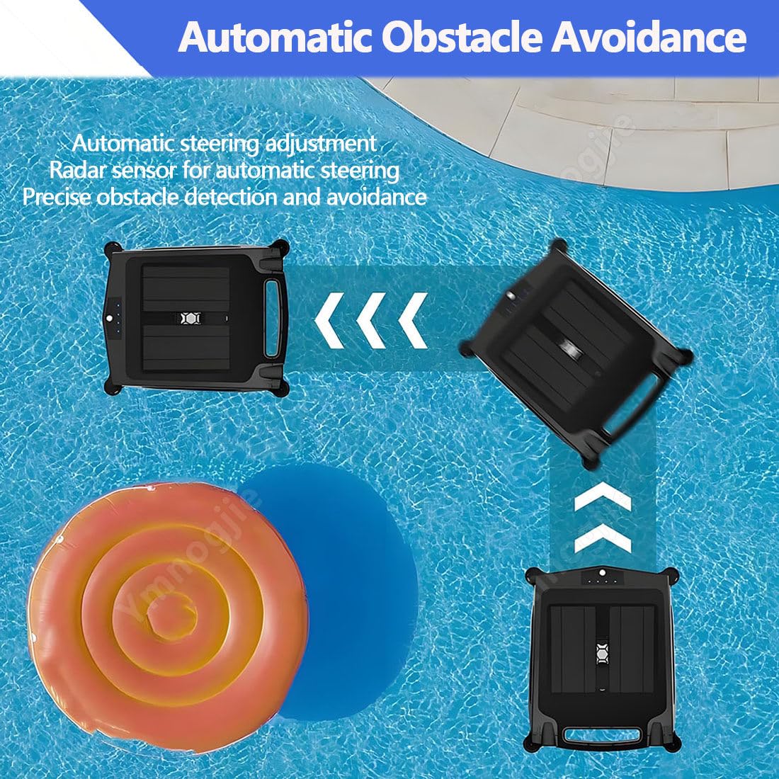 Skimmer Solar para Piscinas,Limpieza 24/7,Dos Modos Carga Blue | Robot Limpiador Superficies Piscinas,Cajón Recolector Residuos 4,1 L,Inteligente Evitar Obstáculos,para Todo Tipo Piscinas