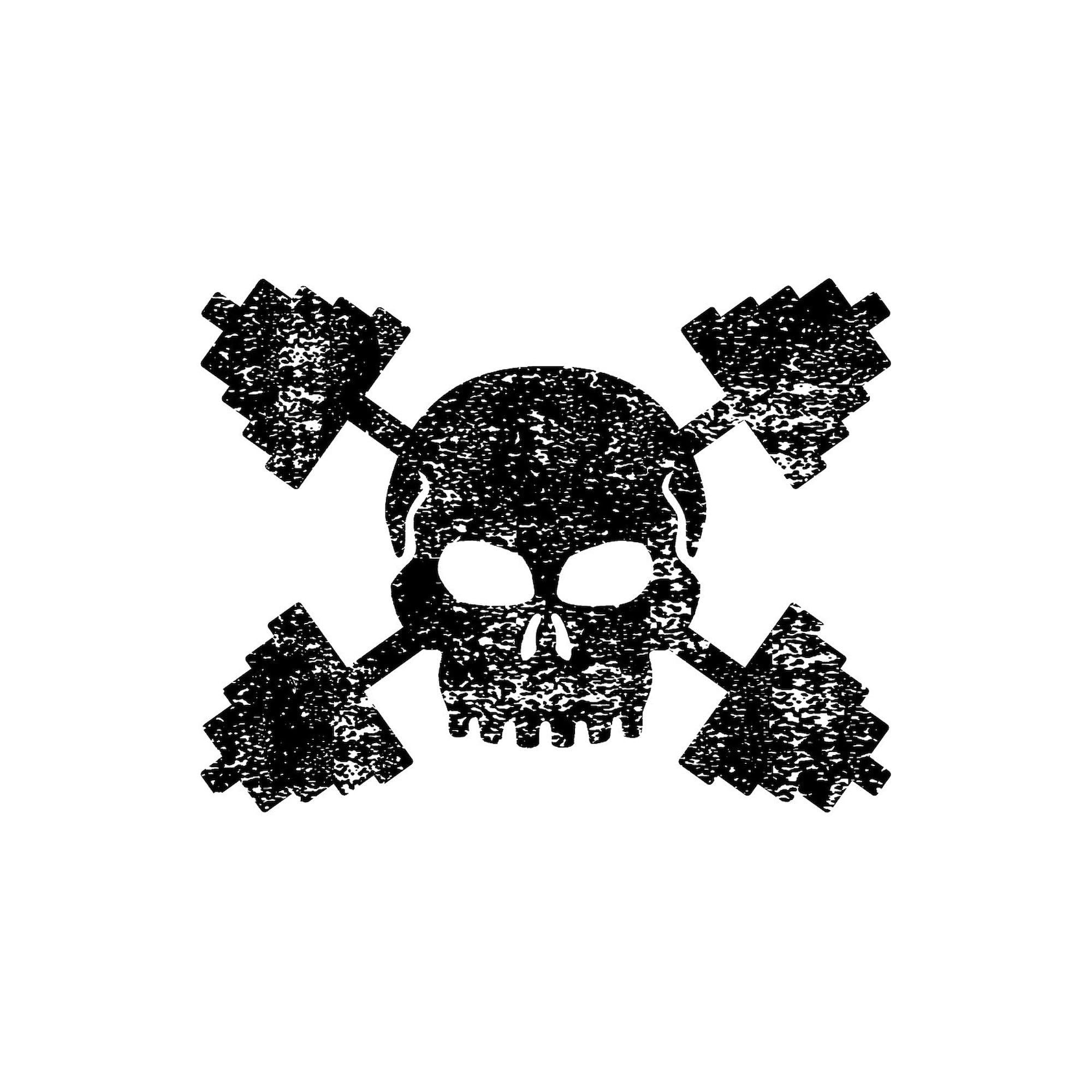 CafePress Weightlifting Skull Oval Car Bumper Sticker