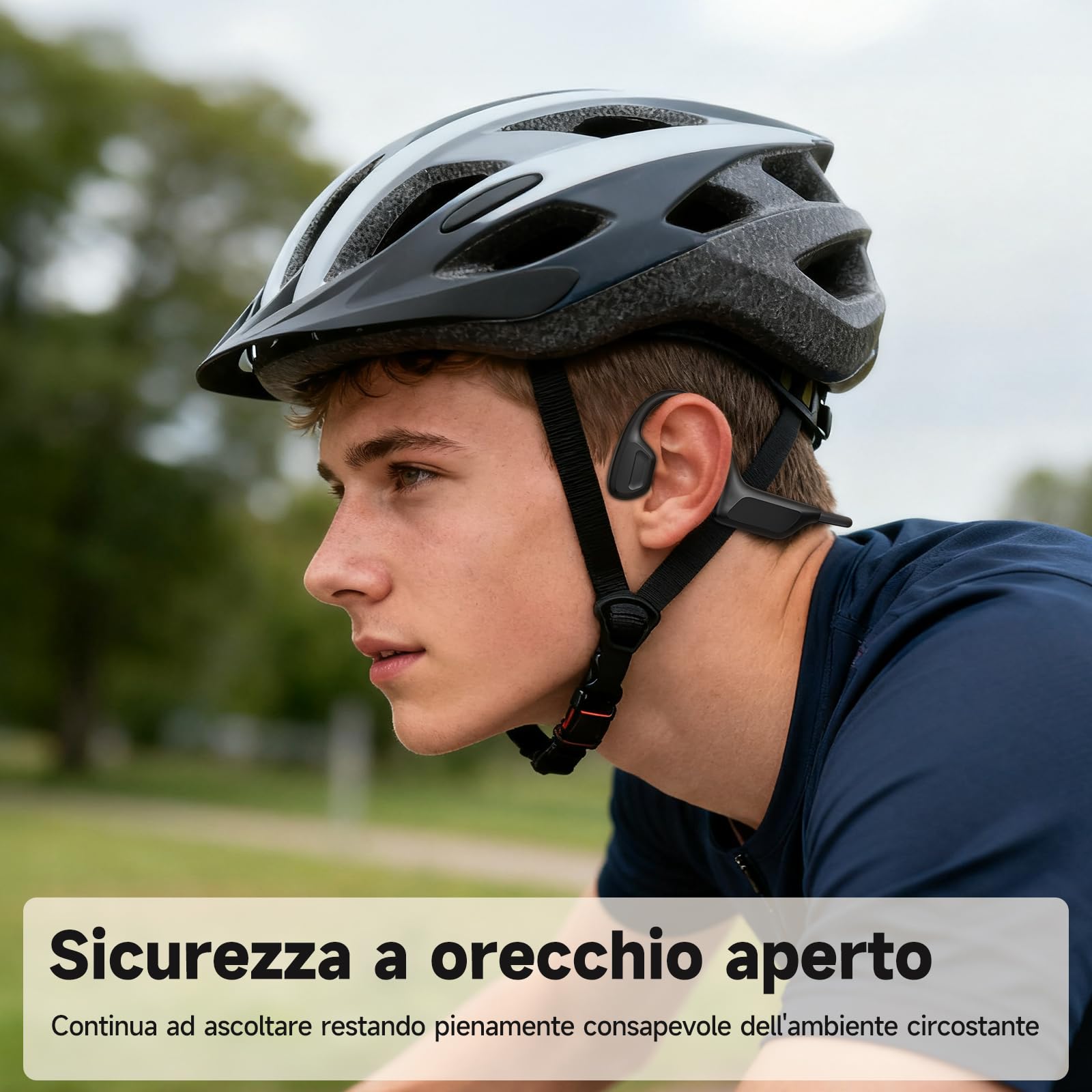 MANKIW Cuffie Conduzione Ossea, IP68 Cuffie Open Ear Bluetooth 6.0, Auricolari Conduzione Ossea per Fitness, Corsa, Auto, Escursionismo