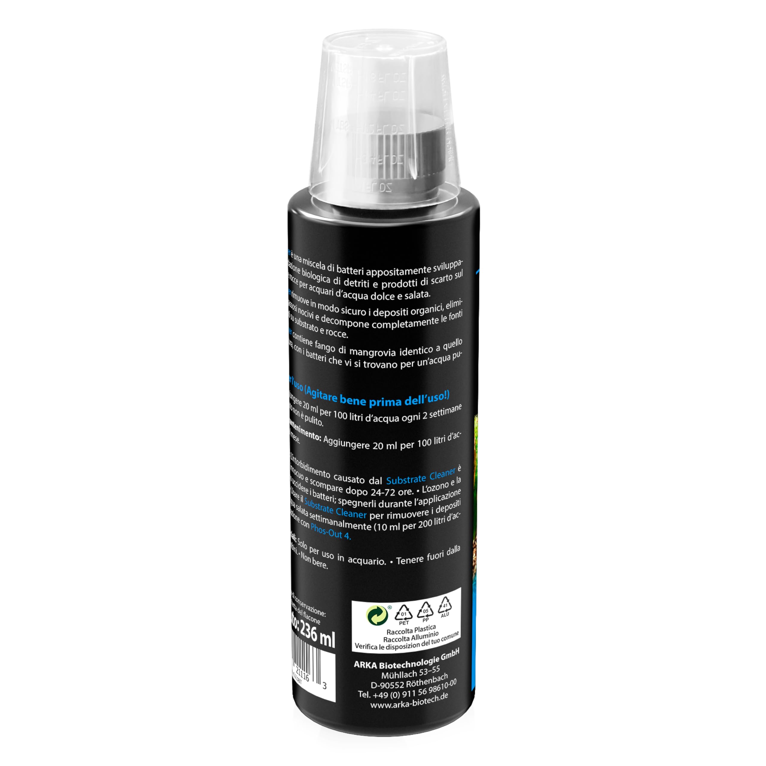 Pulitore fondo acquario 236 ml – MICROBE-LIFT Substrate Cleaner – pulizia biologica con batteri attivi – rimuove fanghi e detriti – per vasche medie – senza sifone né cambi filtro – ARKA