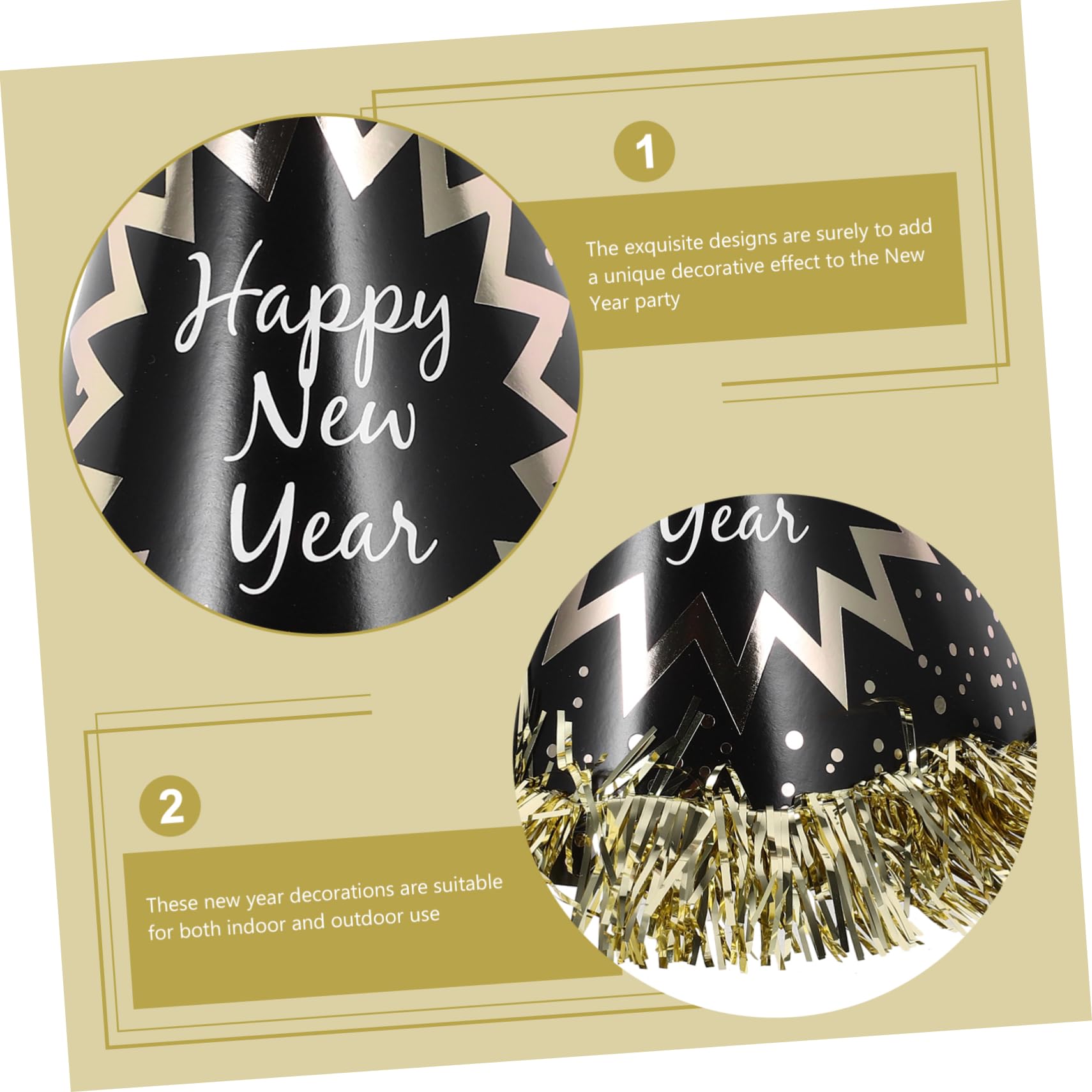 HANABASS 1tasche Silvester-partyhüte und Tröten Stirnbänder Perlenketten Set mit Hut und Dekoration für Neujahrfeiern Partyartikel für Drinnen und Draußen