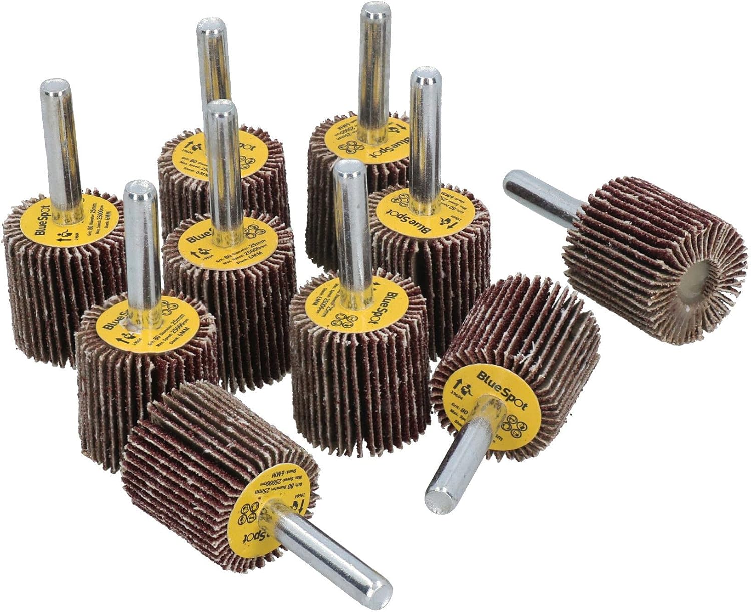 80 Grit 25mm Flap Wheel Disc Abrasive Sanding Pads For Drills 6mm Shank 20pc