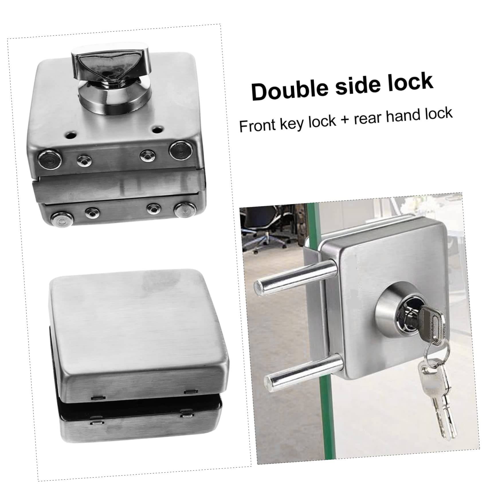 Loquet De Porte En Verre En Acier Inoxydable Requis Moraillon De Serrure De Porte Double Finition Brossée