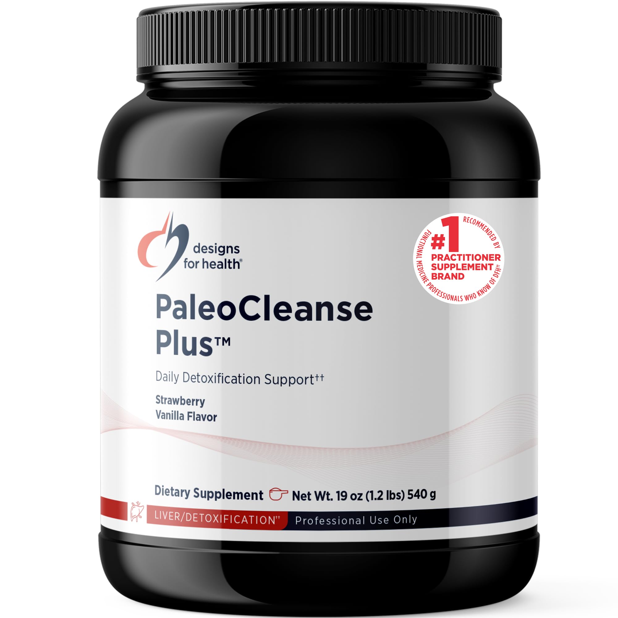 Designs for Health PaleoCleanse Plus - Detox Powder with 18g Bone Broth Protein, Antioxidant Herbs, Vitamins + Minerals - Smoothie Shake Drink Mix, Strawberry-Vanilla Flavor (15 Servings / 540g)
