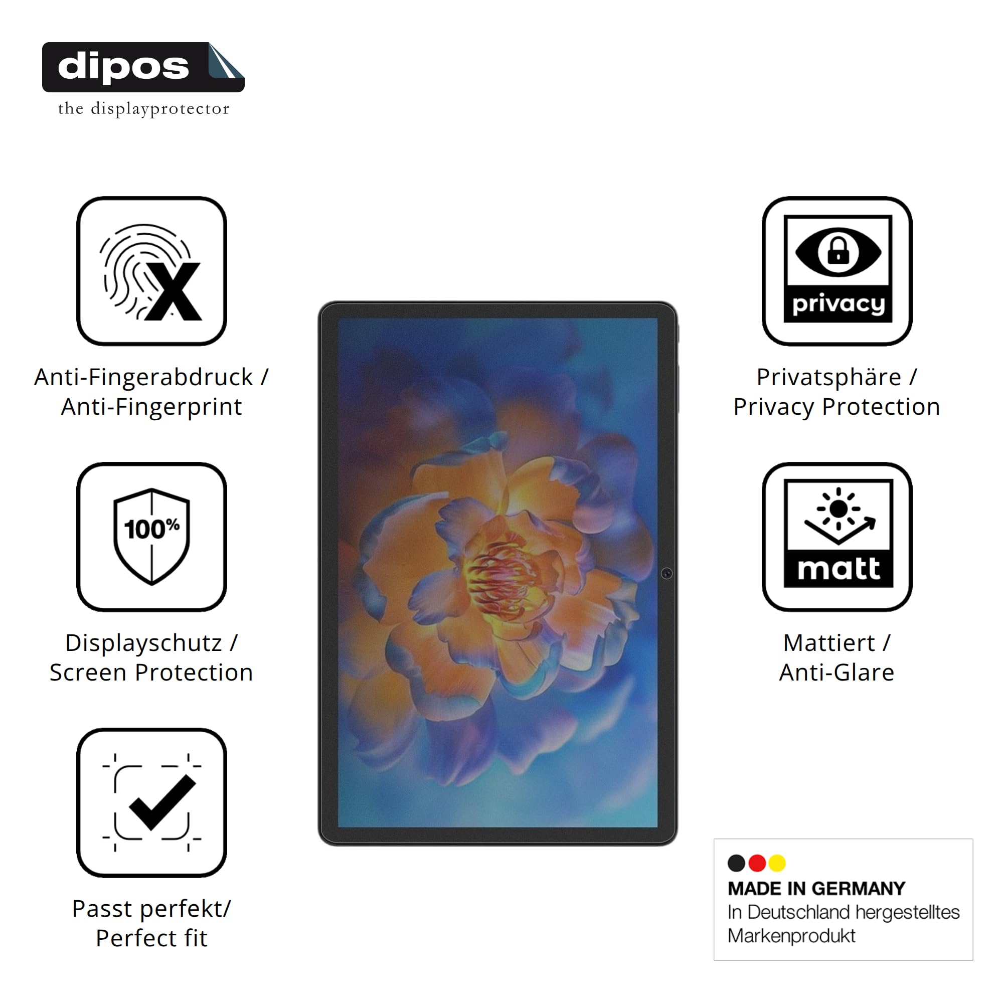 dipos Blickschutzfolie für Tuohaitime 11 Zoll