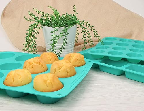 Miniatura 5 de Webake Juego de 4 moldes de silicona para tartas para magdalenas, cupcakes, tarta brownie, diferentes moldes para hornear