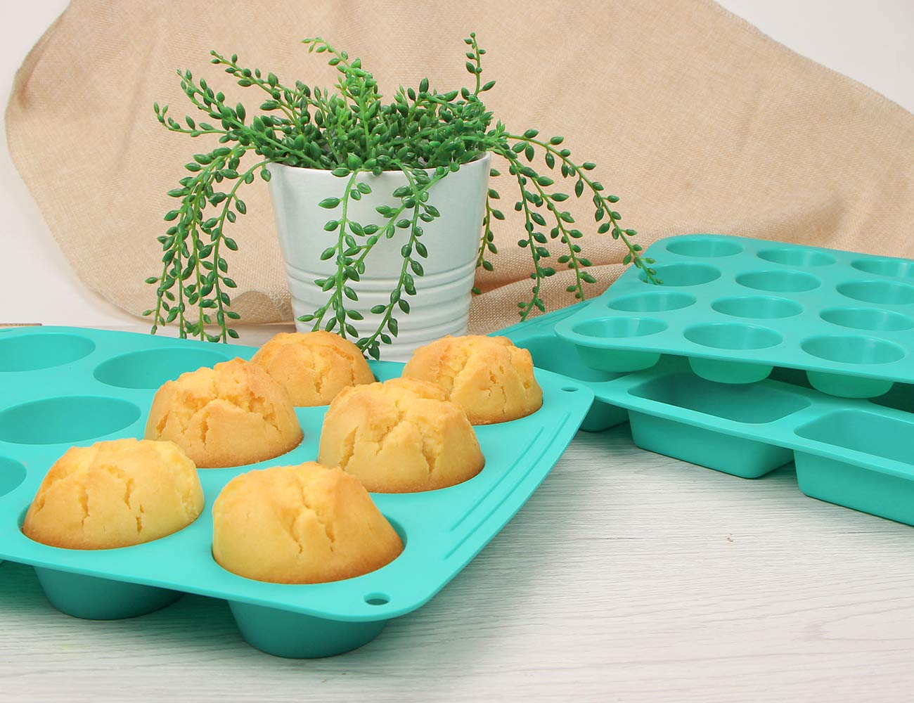webake silicona Cake Mold 4 unidades diferentes moldes para magdalenas Cupcakes y tartas