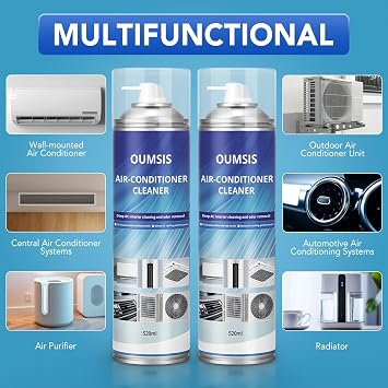 Air Conditioner Cleaner, Professional Cleaner Foam Spray, Foaming Coil Cleaners for AC Unit, Heating, Refrigerator, Multifunctional Cleaner Spray Bottle Breaks Down Dirt, Dust and Grease 3 Pack