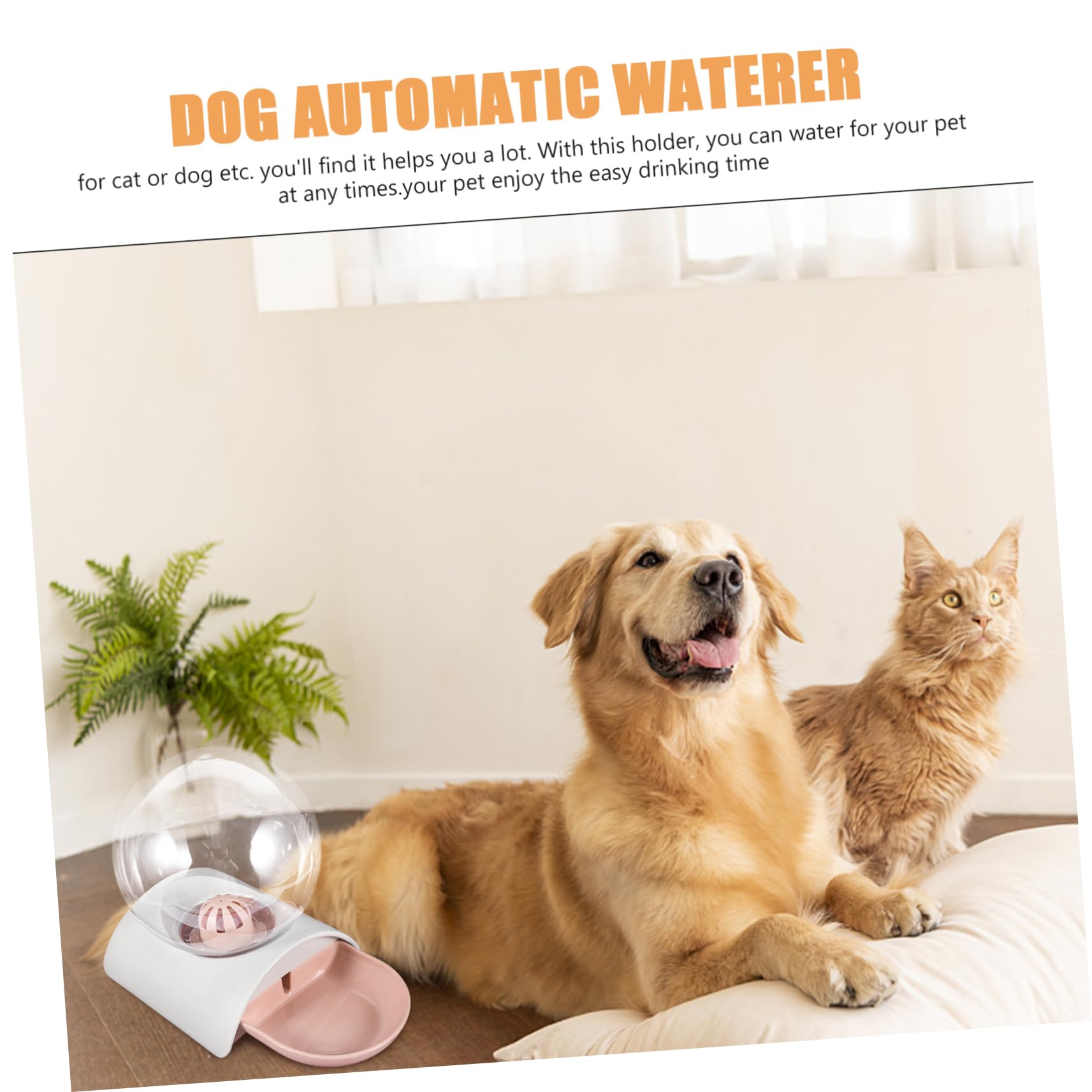 Bebedero Automático para Gatos y Perros de 2, 8 L Rosa | Diseño Transparente Burbujas, Abs y Acrílico, Uso en Casa o Tienda, Fácil de Limpiar