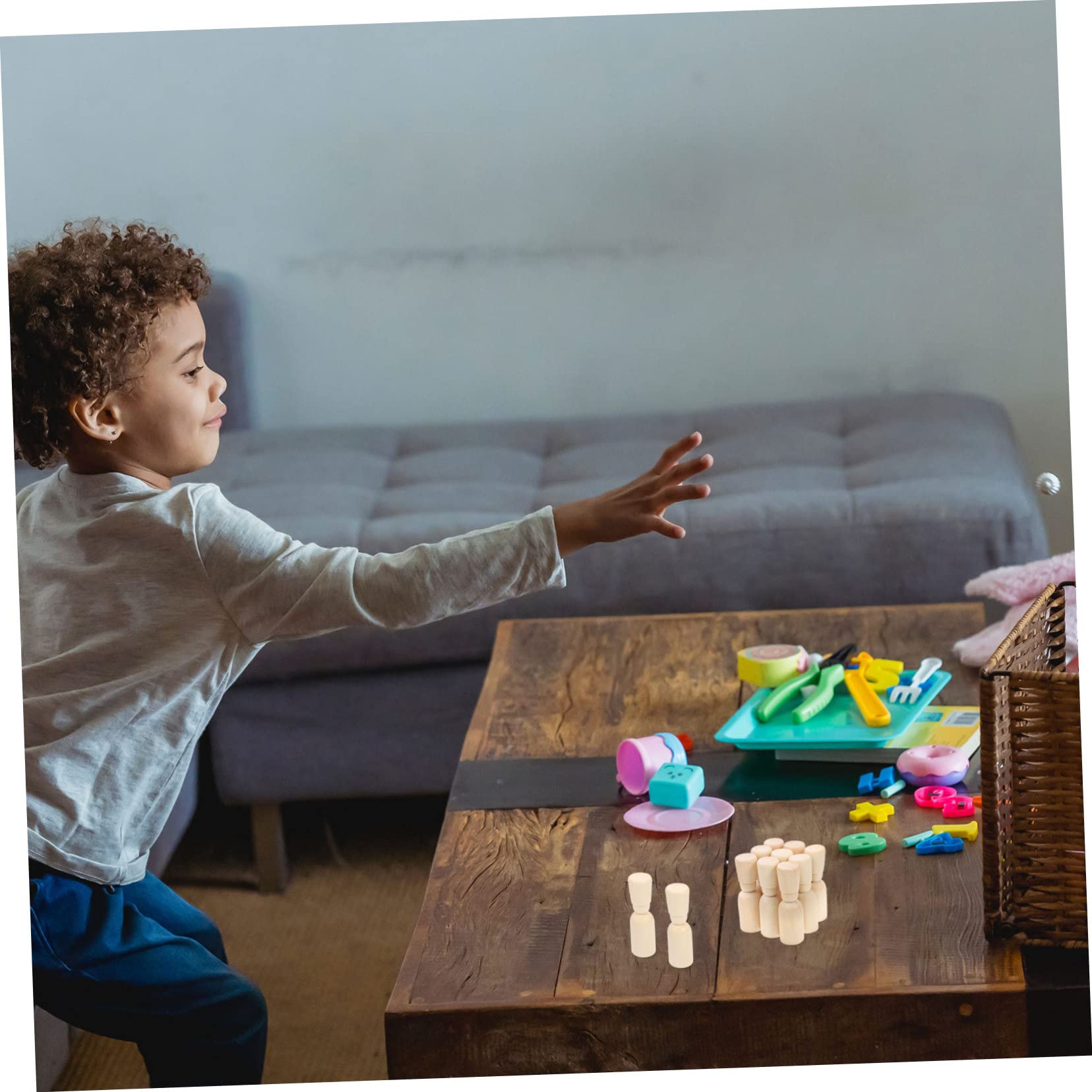 Muñecas de Clavija de Madera para Pintar Kit de Manualidades Infantiles con 20 Piezas, Superficie Lisa, Diseño con Sombrero, Adecuado para Actividades Creativas y Educativas