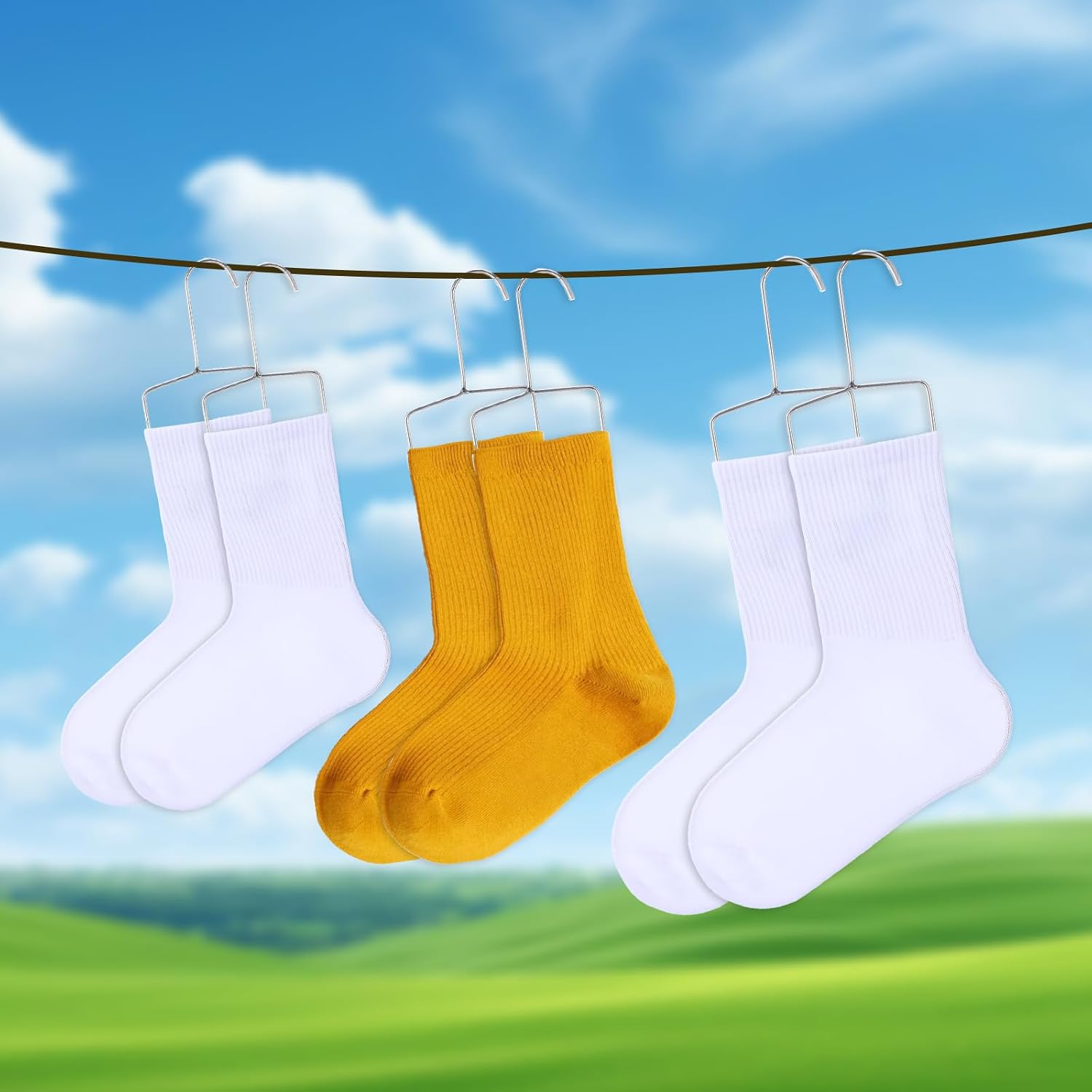 6 Pcs Sock Blockers for Knitting Pair of Stainless Steel Blockers Drying Hanger for Knitting & Crochet, Shaping, Drying, Displaying Socks