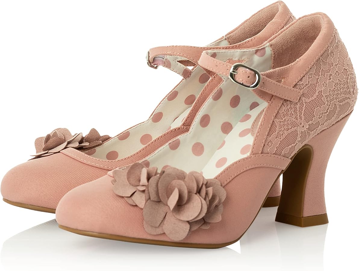 Ruby Shoo Penny Mid Heel Bar Schoen & Bijpassende Colombo Tas, Patent Zwart, 37 EU
