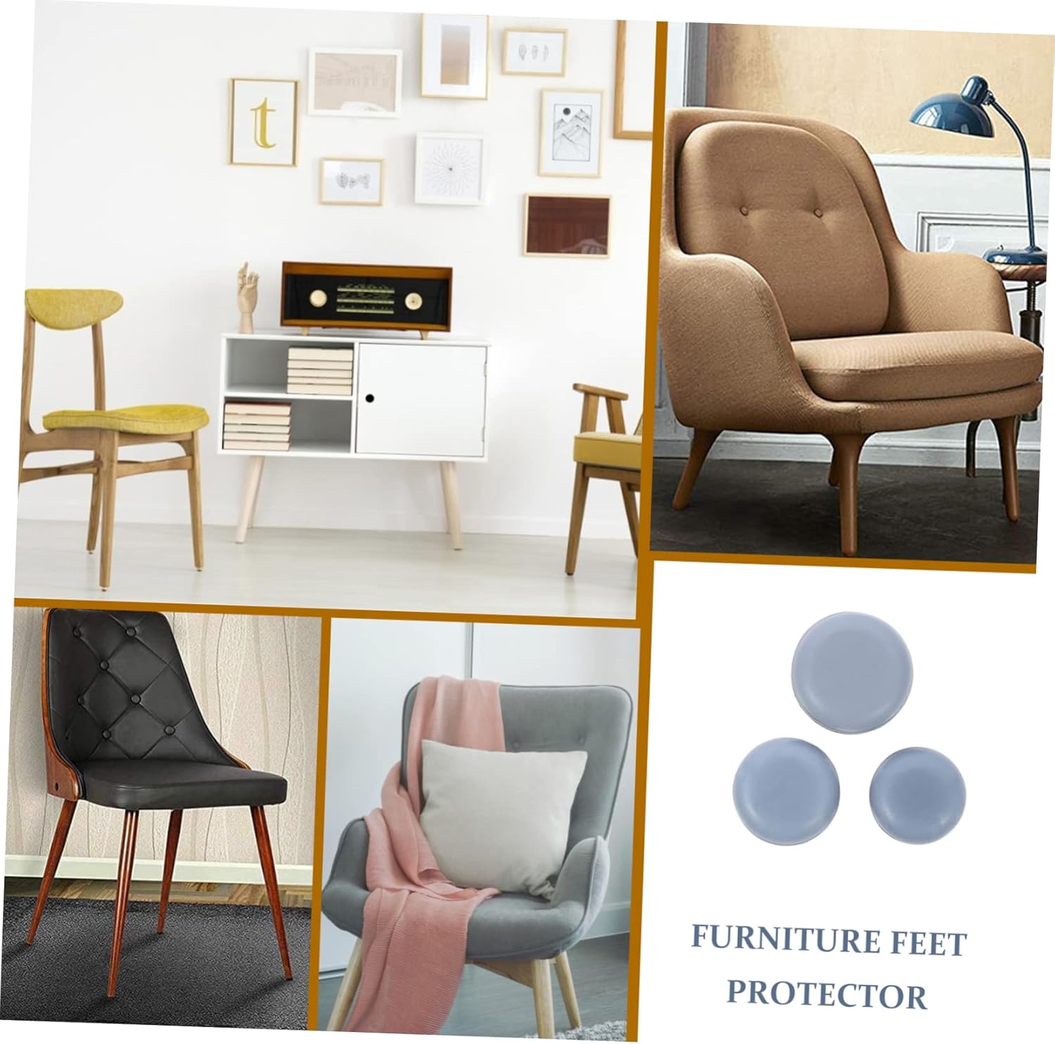 96pcs Nail Furniture Sliders for Chair Legs PTFE Floor Protectors Felt Pads Easy Installation for Moving Furniture