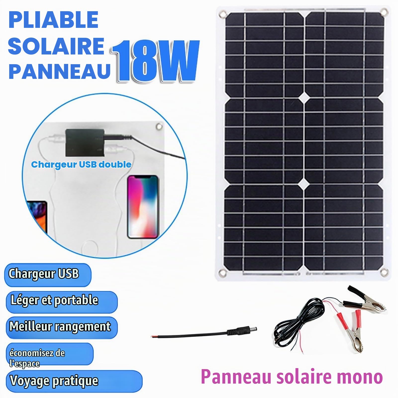 Kit Solaire 400W avec Onduleur Pur Sinus 110V/220V Et Régulateur MPPT 30A – Système Autonome pour Camping-Car, Chalet, Bateau, Secours Électrique(Black,12V-220V)