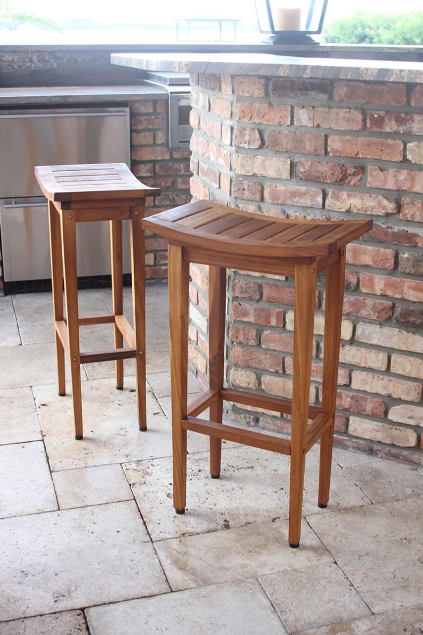 AquaTeak The Original 30" Tall Maluku Teak Bar Stool
