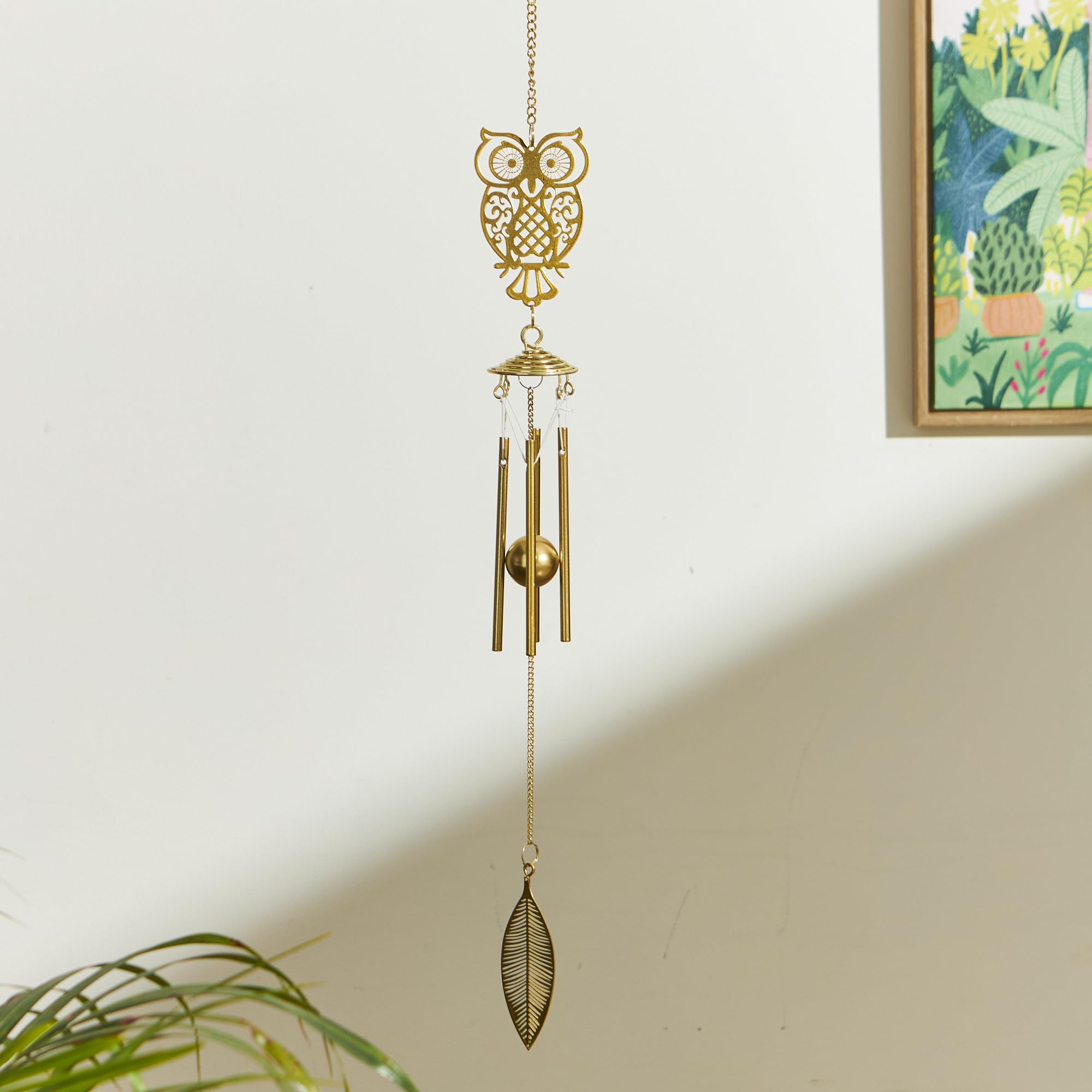 Chumbak Iron Festive Classic Owl Dream Catcher with Tealight Holder Wall Hanging 6 x 5 x 70 CM Gold | Festive-Inspired Owl Pattern | Dishwasher Safe | Wall Décor-image-38