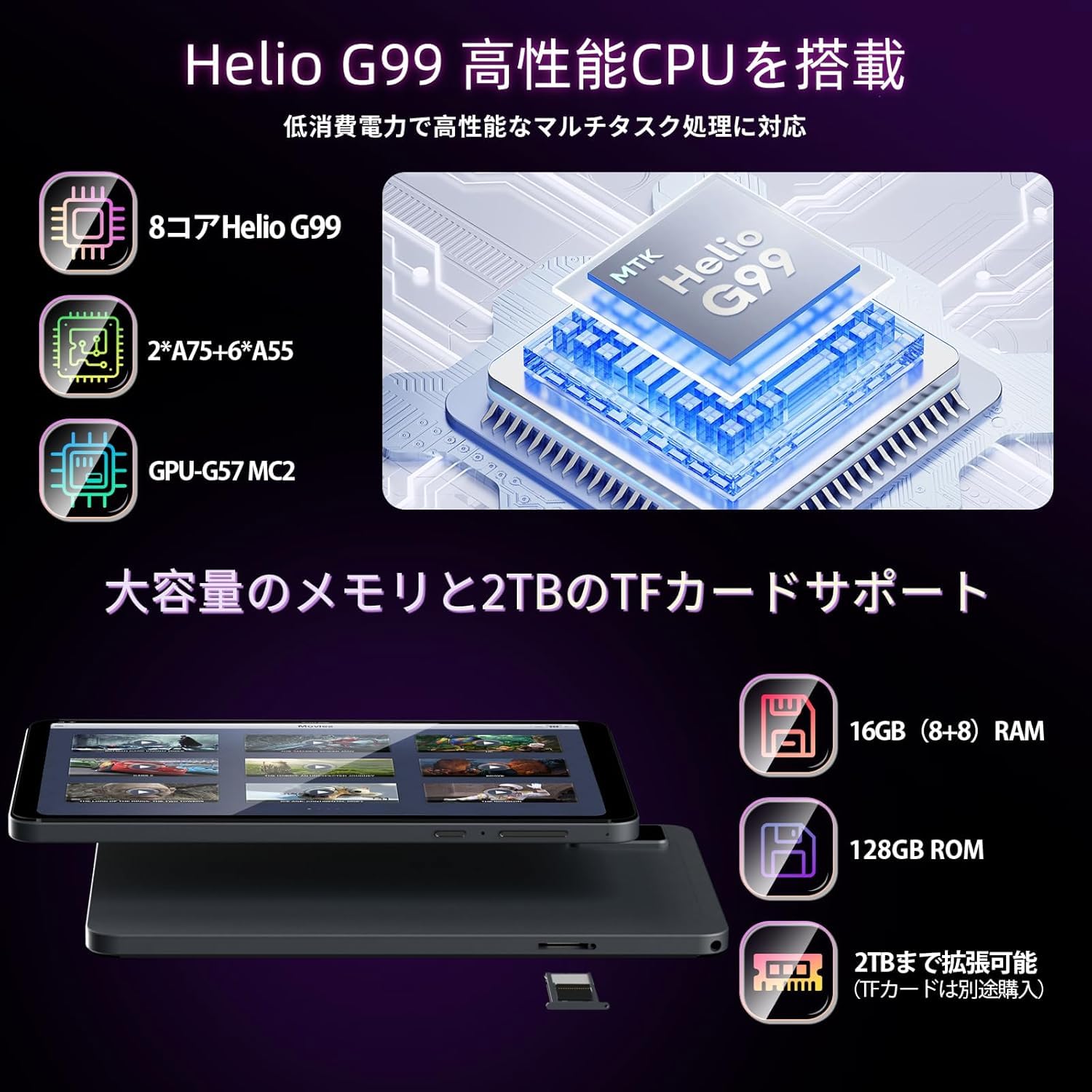 Amazon.co.jp: Alphawolf APad1 タブレット 8インチ Helio G99 CPU