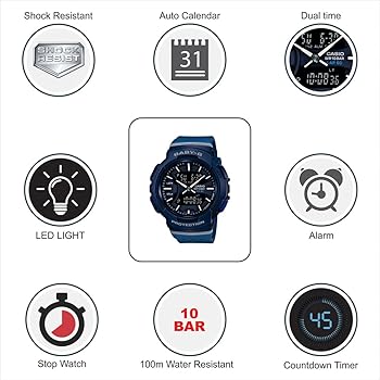 BABY-G　BGA-240-2A1DR　ネイビー Casio Baby-G Running Series Analog Digital Sport Watch BGA