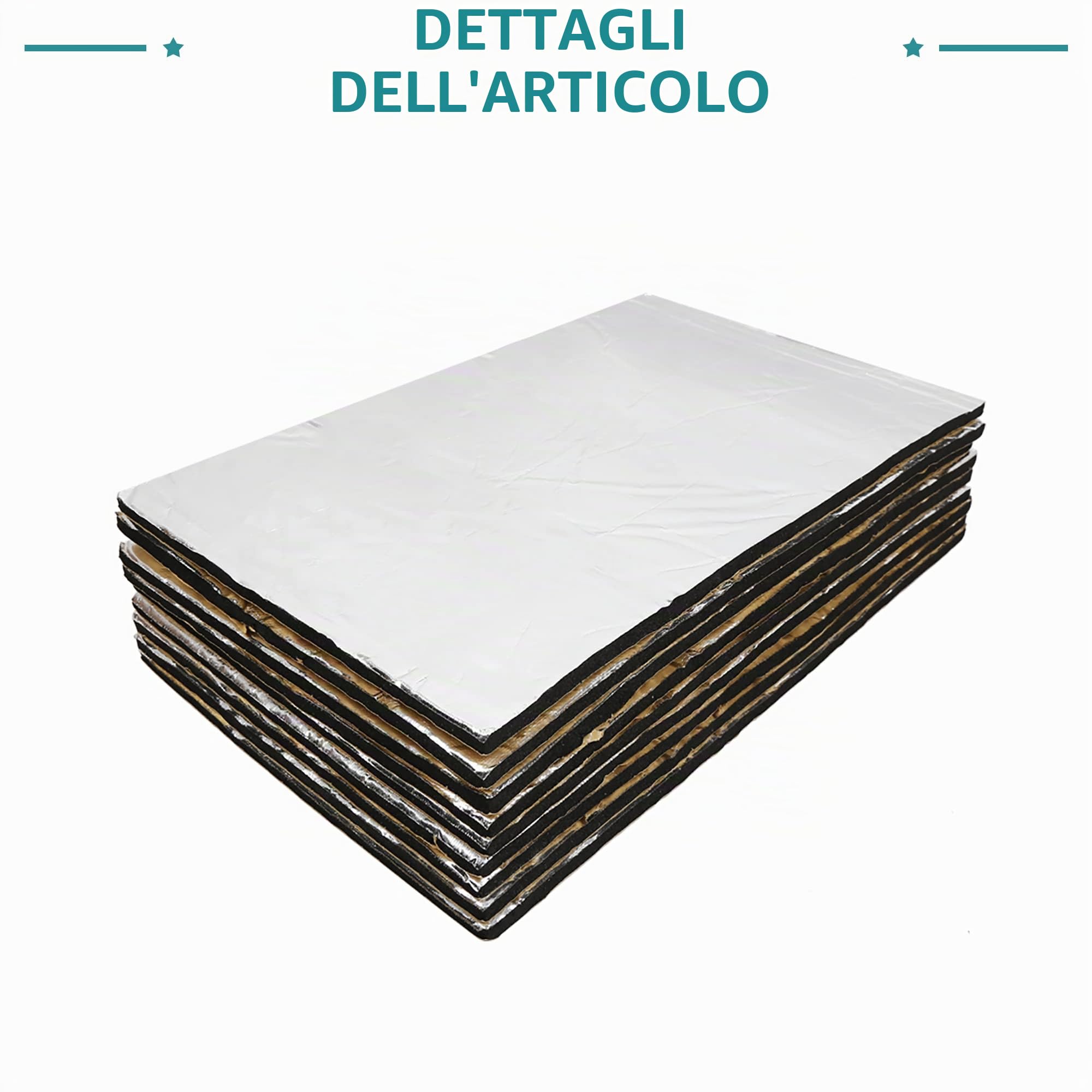 QUARKZMAN 9 pezzi Isolamento Termico Auto 10 mm Fonoassorbente per Cofano Motore Auto Camper 50x30cm con Rullo