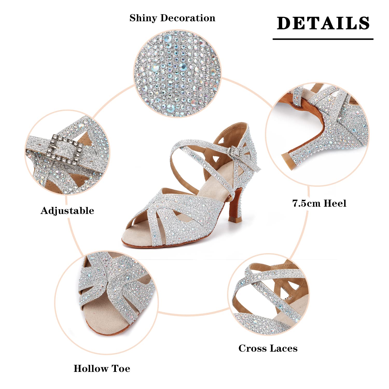 Scarpe da Ballo da Donna Scarpe da Ballo Latine da Sala da Ballo Sociale Scarpe da Ballo Latine da Donna per Feste da Sera