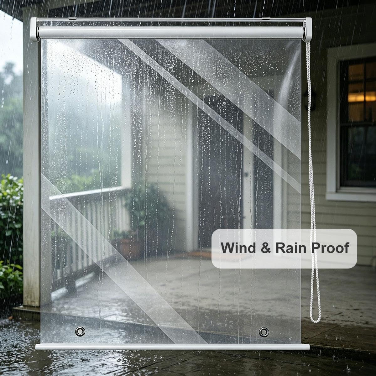 Estor Enrollable Transparente Impermeable 50-160cm, Cortinas de Invierno