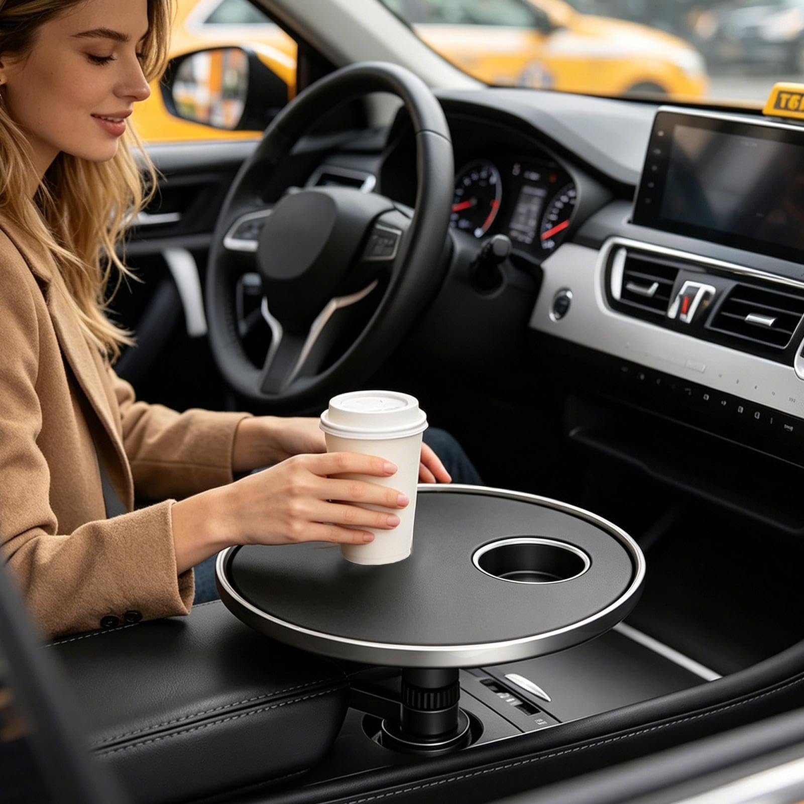Vassoio Da Scrivania Per Auto Tavolo da mangiare e giocare in macchina | Vassoio Portabicchiere Per Auto per tablet laptop snack cibo viaggi viaggio su strada guida pendolarismo vacanza