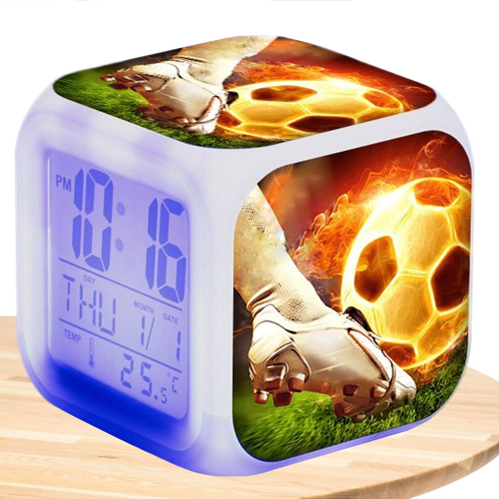 Réveil Football football et Horloge Lumineuse horloge, Accessoires de Chambre pour Garçons