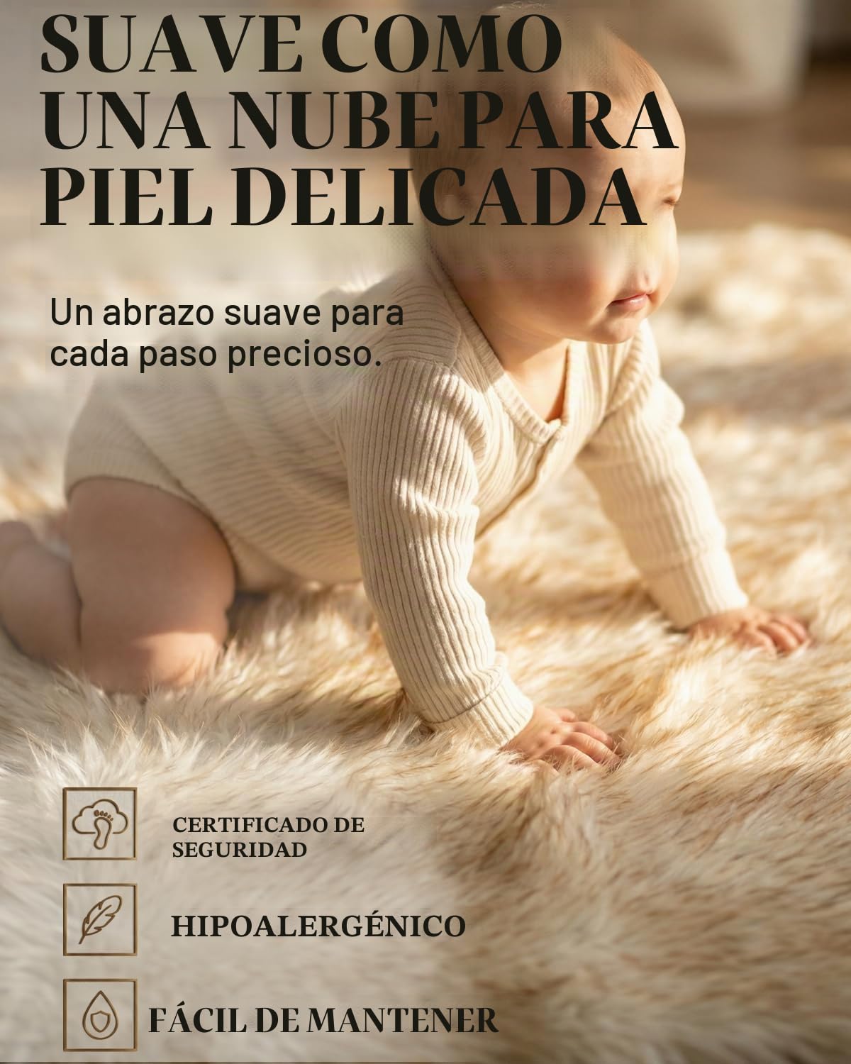 Alfombras para dormitorio, 60 x 110 cm, antideslizantes, color blanco y marrón, modernas, supersuaves, gruesas, pequeñas, peludas, no se desprenden